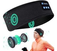 ZGZ Casque de Sommeil Bluetooth, Casque de Sport sans Fil avec Haut-parleurs stéréo en éponge Ultra Fine et Douce, Bandeau pour Dormir, Voyager, Courir, méditer (Noir)