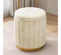 ZGZFEIYU Pouf cube avec espace de rangement - Repose-pieds amovible - Coffre de rangement pour couloir, salon et chambre à coucher - Blanc - 34 x 34 x 44 cm