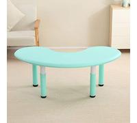 ZH Enfants éTudient Table Et Chaise, Table De Demi-Lune en Plastique RéGlable en Hauteur Et Chaise Ergonomique, Ensembles De Table Et Chaise pour GarçOns Et Filles