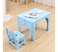 ZH Table et Chaises d'Enfants Pliables - Ensemble d'Activité Portatif en Plastique Avec 2 Chaises pour Filles et Garçons