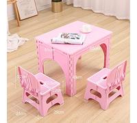 ZH Table et chaises d'enfants se Pliant, Table Pliable portative d'activité de Enfant, Ensembles de Table Plastique et 2 chaises pour Filles de garçons