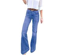 ZH8FCHAN Femme Taille Haute Évasé Jambe Large Jean Coupe Bootcut Mode Slim Pantalon Boutonné Stretch Zippé Pantalone à Pattes D'éléphant Extensible Flared Jean Flare Femme Taille Haute Bootcut Jeans