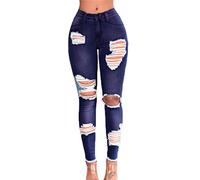 ZH8FCHAN Jeans Femme Déchiré Boyfriend Crayon Push Up Denim Jeans Déchirés Pantalon Stretch Slim Crayon Jeans Jeggings Collants Délavé Dechiree Destroy Troué A Trou en Denim Pantalon Jean troué Fille