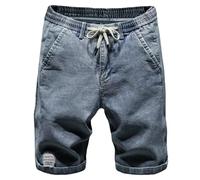 ZH8FCHAN Shorts de Marche Homme Pull - Rope de Plage d'été Casual Jeans Short (Blue,Grand)