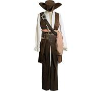 zhacos bZhau Cosplay Costume for Pirates of the Caribbean Jack Sparrow brown