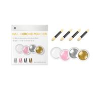Zhadyu Coffret De Poudre À Ongles Chrome | Set D'Outils De Manucure 4 Pièces Avec Paillettes - Kit de Poudre à Tremper pour Design de Vernis Gel | Pour Manucure à Domicile Débutantes Usage Quotidien