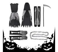 Zhadyu Costumes d'Halloween pour Filles, Costume de Fantôme Garçon pour Halloween, Tenue Cosplay Vampire Fête Pour Garçons Et Filles Carnaval Zombie