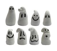 Zhadyu Fantôme Phosphorescent pour Halloween, Mini Figurines Fantômes en Résine Lumineuses Et Mignonnes, 8 Pièces Décorations Jouets pour Jardin Intérieur Extérieur Patio Paysage