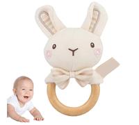 Zhadyu Hochet en Peluche,Jouet Hochet Peluche Animaux | Peluche Sensorielle de Préhension Fille Garçon Formes Éléphant Ours Lapin Lion