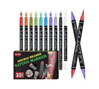 Zhadyu Marqueurs Éphémères Pour Art Corporel - 10 Couleurs Stylos Temporaires Pour La Peau - Kit De Maquillage Visage Résistant À L'eau Pour Dessiner Événements Quotidiens Ados Adultes