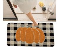 Zhadyu Paillasson de Halloween - Tapis à la Citrouille pour Intérieur | Tapis de 48x76 cm Action de Grâce Moisson Saison d'automne Décoration d'Entrée