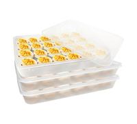 Zhadyu Porte-Œufs Pour Réfrigérateur | Grande Boîte Empilable Avec Couvercle - Organisateur d'Œufs Conteneur de Stockage pour Ravioli | Pour Micro-ondes Frigo Plan De Travail Cuisine Garde-manger