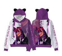 ZHAHOL Automne Et Hiver Unisexe Anime 3D Hoodie Fashion Pullover Hazbin Hotel Cosplay Sweatshirt-style11||4XL