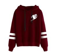 ZHAHOL Autumn Winter Men's and Women's Cosplay Hoodie Black Fairy Tail Pullover Comfortable Sweatshirt-red2||L