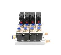 ZHAJNG Bloc électrovanne pneumatique DC24V 4V210-08 avec silencieux, base de montage, collecteur 2/3/4/6 voies(4 Row 8mm fitting)