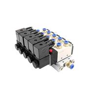 ZHAJNG Bloc électrovanne pneumatique DC24V 4V210-08 avec silencieux, base de montage, collecteur 2/3/4/6 voies(5 Row 12mm fitting)