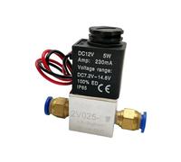 ZHAJNG Électrovanne à bobine, normalement fermée, 24 V CC 2V025-08 G1/4, NF, for air, eau, huile, LED, 2 ports, 2 voies(2V025-08 PC8 cord)