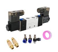 ZHAJNG Électrovanne directionnelle pneumatique à double tête et double commande DC24 4V220-08, 5 voies, 2 positions, arrêt/maintien(SL 4mm Adjust)