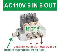 ZHAJNG Électrovanne micro 101-110V-6, pression positive, pression négative, universelle, deux positions, trois normalement fermées(10 Stations)