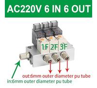 ZHAJNG Électrovanne micro 101-220V-6, pression positive, pression négative, universelle, deux positions, trois normalement fermées(2 Stations)