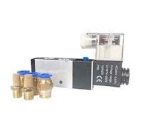 ZHAJNG Électrovanne pneumatique DC24V 4V210-08, 5 voies, 2 positions, gaz 1/4(With 4mm fittings)