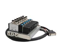 ZHAJNG Groupe électrovanne 4V210-4F DC24V avec câble de données, bornier, type bus, commande de vérin, vanne d'inversion combinée(10mm IN 10mm OUT)