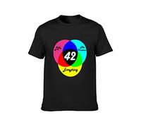 Zhan Zai Answer is 42 - Inspired by Hitchhikers Guide to The Galaxy Sci FI Blue Men Simple Tshirt Black M