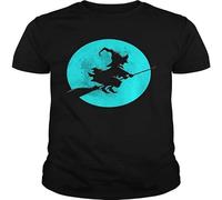 Zhan Zai Beautiful Witch on Broom with Full Moon Gift for Halloween Costume Shirt, Unisex Hoodie, Sweatshirt for Mens Black L
