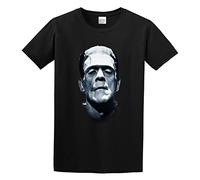 Zhan Zai Frankenstein Monster Boris Karloff Vintage Horror Goth Halloween Men Simple Tshirt Black 3XL