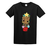Zhan Zai Galaxy Guard Christmas Xmas Party Tree Santa Gift Men Simple Tshirt Black S