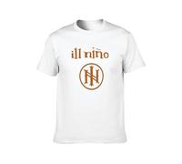 Zhan Zai Ill Nino Band Logo Casual Round Neck T Shirt White L