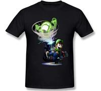 Zhan Zai Men's Lu_Igi'S Man_Sion Cotton Lightweight Classical Vintage Short Sleeve T-Shirt T-Shirt Black M