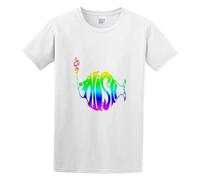 Zhan Zai Multi Color Phish Band Custom Casual Round Neck T Shirt White XL