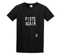 Zhan Zai Piste Again' Fun Ski & Snowboard Print Men Simple Tshirt Black L
