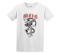 Zhan Zai Sick of It All 'Eagle' Casual Round Neck T Shirt White XXL