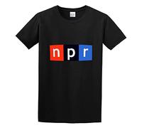 Zhan Zai Spreading NPR Logo Men Simple Tshirt Black XL