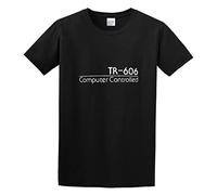 Zhan Zai Tr-606 Synthesiser Drum Machine Analog Retro 808 909 Men Simple Tshirt Black M