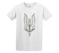Zhan Zai UK British Army Special Air Service SAS Force Casual Round Neck T Shirt White XXL