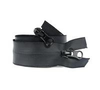 ZHANCH Fermeture éclair étanche en Nylon, 2 pièces, 60-100cm, 5#, extrémité ouverte, Double curseur, fermeture éclair pour vêtements, veste, accessoires de couture, Noir, 75cm