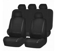 ZHANFEIS Housses Siège Auto Universelles Tissu Polyester Rayures Et Cuir PU Housse Siège Voiture Universelle(SN-1993-9PCS-BK)