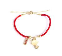 Zhang shine Bracelet à cordon rouge Année du serpent 2025 - Bracelet porte-bonheur en pierre de jade avec perles du zodiaque chinois Feng Shui pour femme - Bijoux d'animaux - Blanc