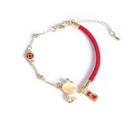 Zhang shine Bracelet à cordon rouge « Year of the Snake » 2025 - Bracelet porte-bonheur en pierre de jade - Zodiaque chinois Feng Shui pour femme - Bijoux animaux - Lien blanc