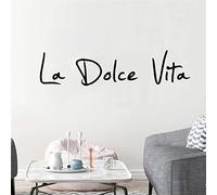 ZHANGBING Dolce Vita - Sticker Mural Phrase Moderne et stylé pour décorer Salon Chambre Chambre Enfant Maison Ambiance Chaleureuse 57 X 13 cm - Noir