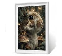 ZHANGBINGSHENDIAN animal Diamond Painting Kit Complet Adulte - lapin 5D Peinture Broderie Diamant, Tableau Diamant pour Bricolage Adultes Loisirs Créatifs, Décoration Murale Maison 40x50cm ZBSF110