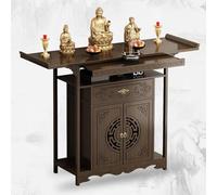 ZHANGCHONG Table D'autel Bouddhiste avec Armoire De Rangement, Table De Prière Et De Méditation Personnelle, Adaptée À La Prière, À La Méditation Et Au Recueillement(140x48x100cm/55.1x18.9x39.4in)