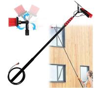 ZHANGGL Brosse télescopique de 39 Pieds, Perche rétractable alimentée en Eau en Fibre de Carbone Haute résistance, Brosse de Nettoyage de Panneaux solaires, Perche de Nettoyage d