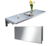 ZHANGGL Bureau Mural Pliant, Table Flottante en Acier Inoxydable pour buanderie, Bureau Mural Gain de Place, Table Pliante Fonctionnelle (120 * 40 cm)