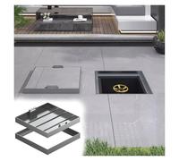 ZHANGGL Couvercle de Fosse septique carré en Acier Inoxydable, Hauteur de 5 cm, pour patios et Jardins, Compatible avec Les drains de 28 à 89 cm, Design Invisible et résistant au