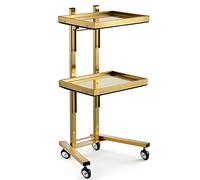 ZHANGGL Diables à roulettes avec Plateau de Rangement, Support de Rangement Pliable en Acier Inoxydable avec roulettes