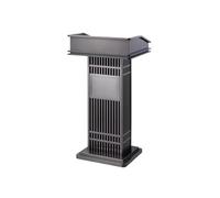 zhanggqOU Support de Podium Portable Bureau de réception d'hôtel Plate-Forme d'animation cérémonies principales Podium Lancement d'acier Inoxydable Pupitre Mobile(Noir)